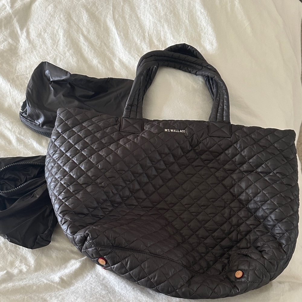 MZ Wallace Black Quilted Tote Bag